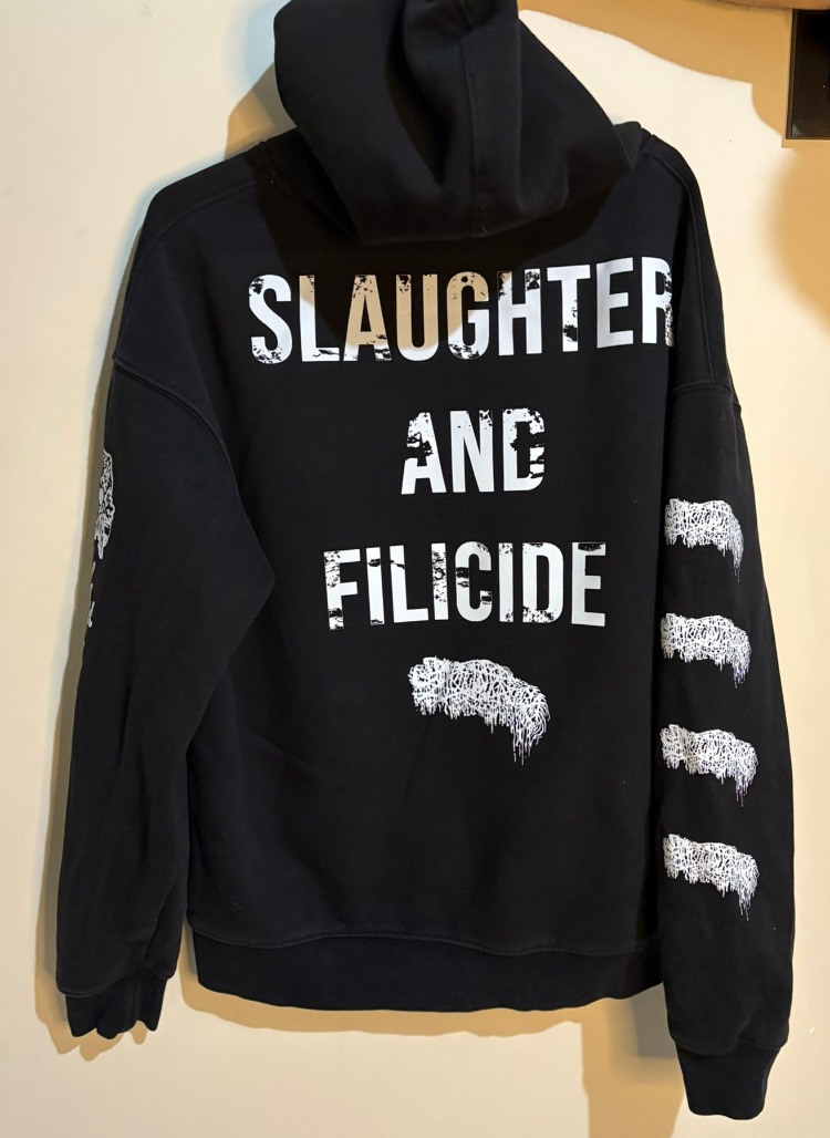 Sanguisugabogg - Slaughter and Filicide - Hoodie (Ön + arka + Kol baskı) (Arka baskı opsiyonel)
