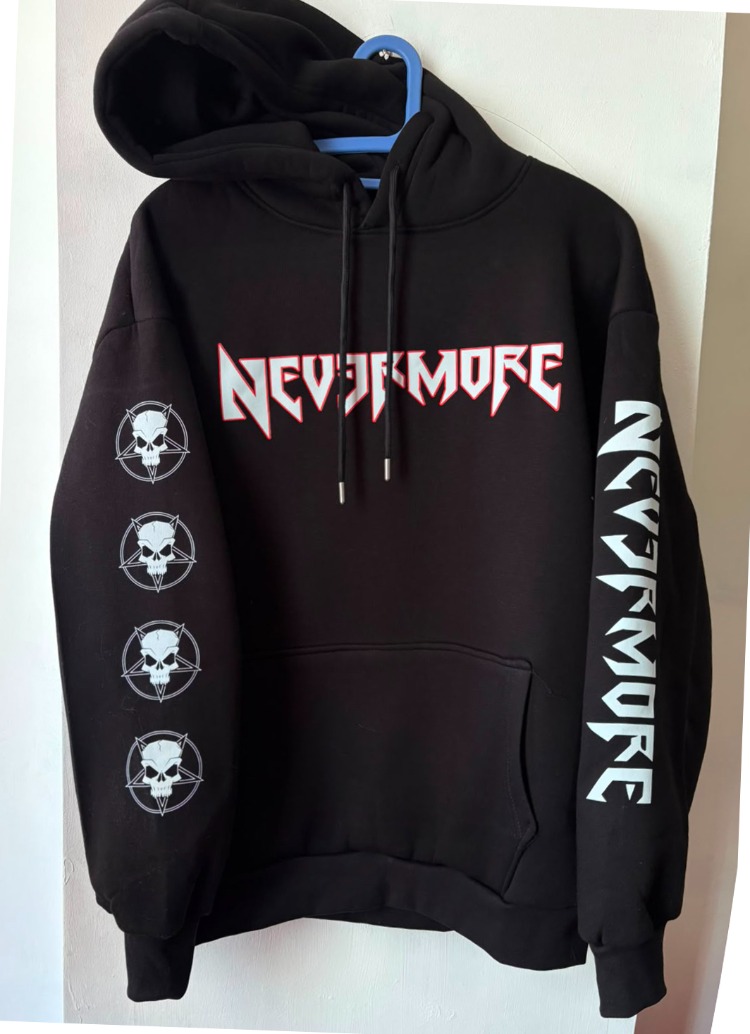Nevermore - Hoodie -  Ön + Kol baskı - (Arka baskı opsiyonel) ( Groove, Progressive Metal)