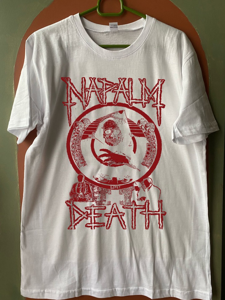 Napalm Death - Life? - BeyazTshirt (Arka baskı opsiyonel) (Death Metal, Grindcore)