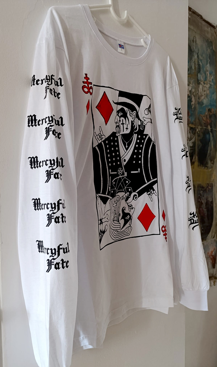 King Diamond - İskambil Kart özel tasarım - UZUN KOLLU Tshirt (Krem renk özel nadir baskı)