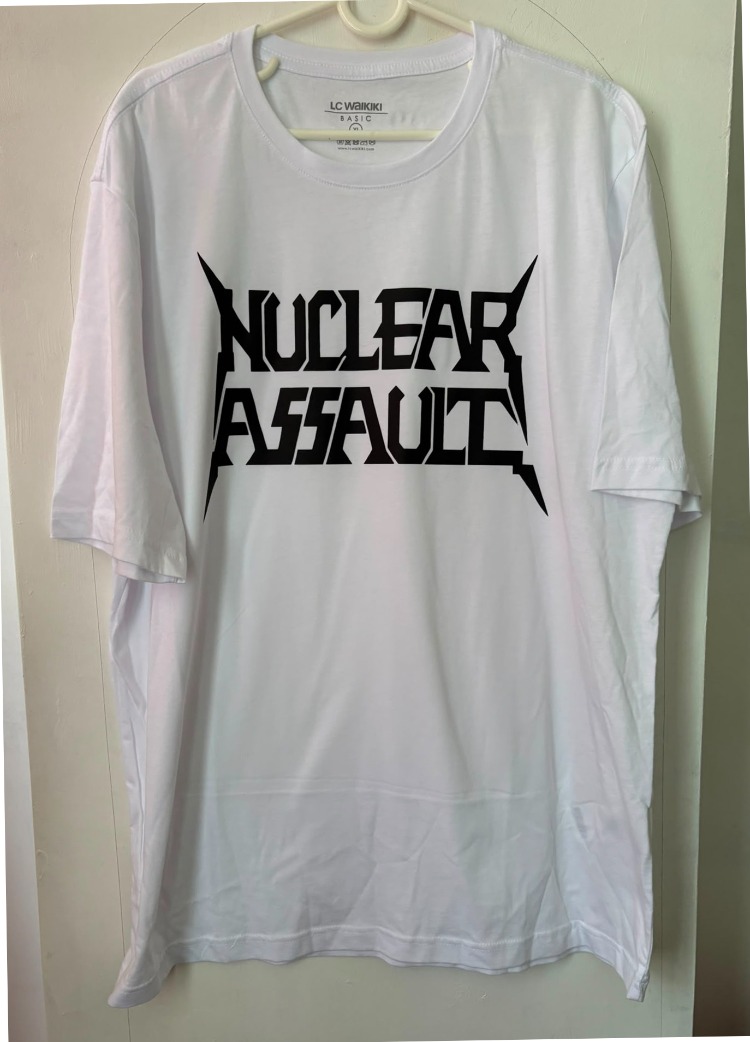Nuclear Assault - Logo - Beyaz Tshirt (Thrash Metal)