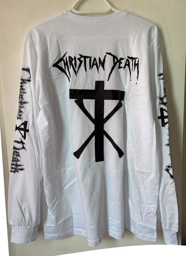 Christian Death - Uzun Kollu Beyaz tshirt (Gothic, Deathrock)