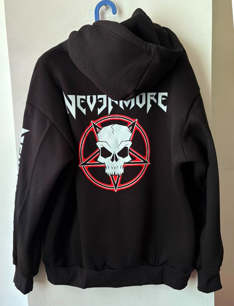 Nevermore - Hoodie -  Ön + Kol baskı - (Arka baskı opsiyonel) ( Groove, Progressive Metal)