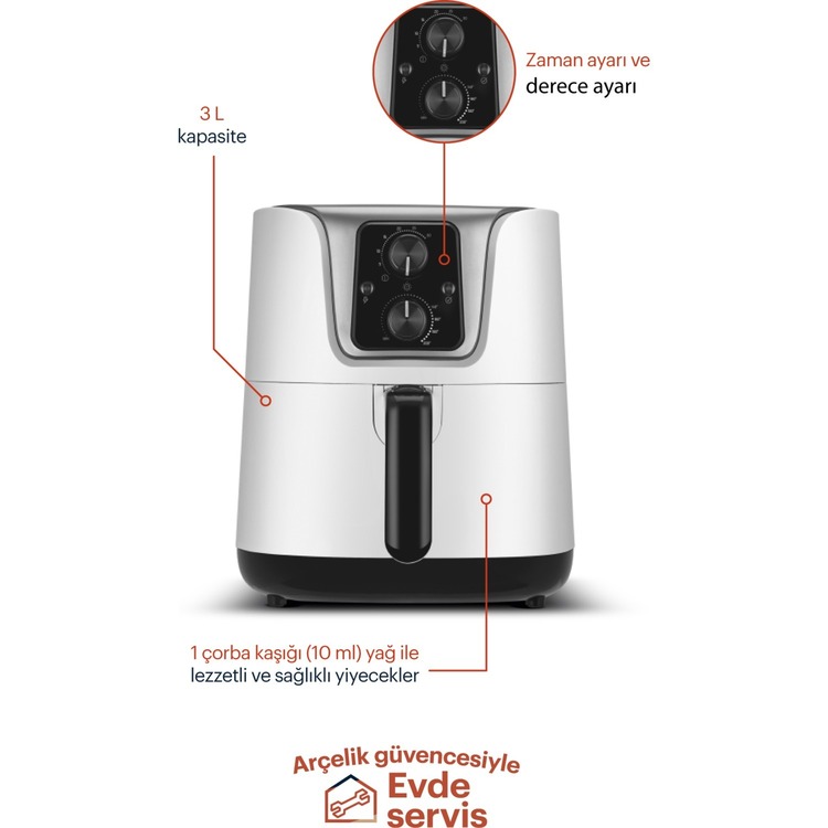 Grundig Airfryer FR 4032 A Az Yağlı Pişirici