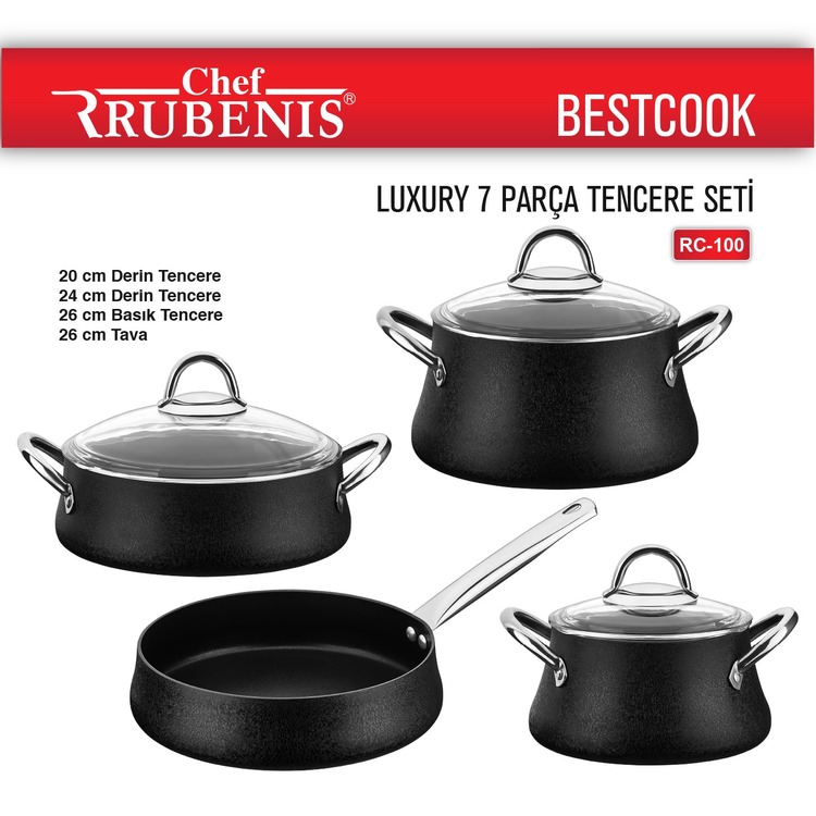 RUBENİS CHEF LUXURY 7 PARÇA TENCERE SETİ RC-100