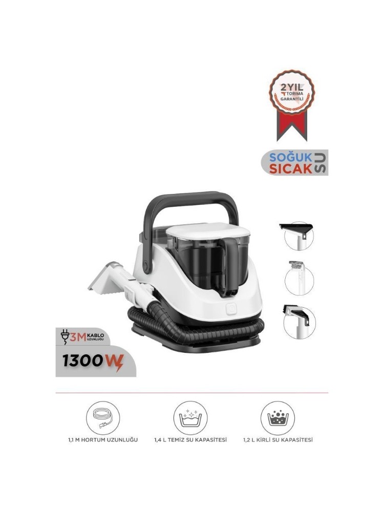 Torima TCC-01 Siyah Buharlı Koltuk ve Halı Yıkama Makinesi Leke Çıkartma Makinesi