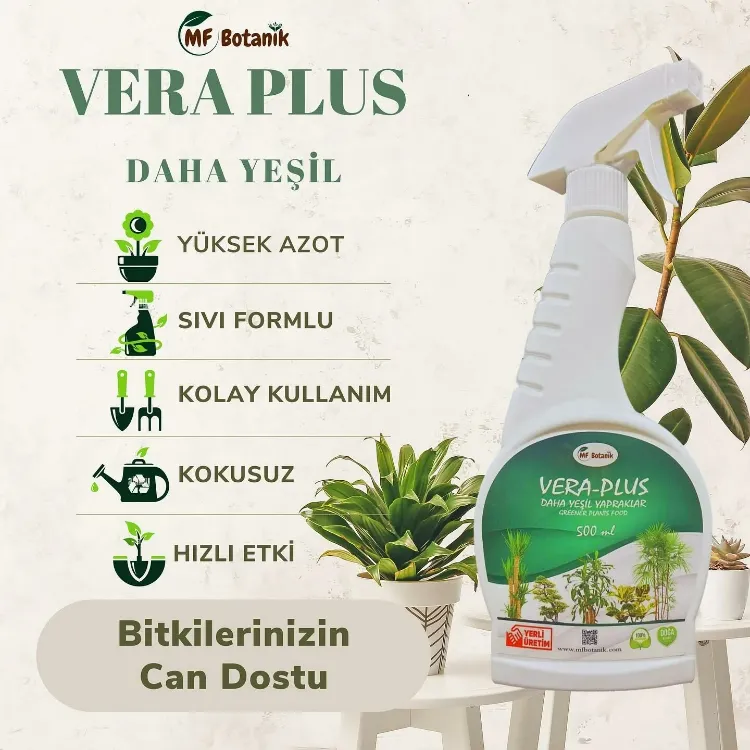 Vera-Plus Daha Yeşil Yapraklar İçin Özel Sprey Sıvı Bitki Besini 500 ML 