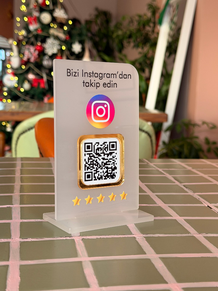 Instagram Takip QR Stant 9cm x 14cm 