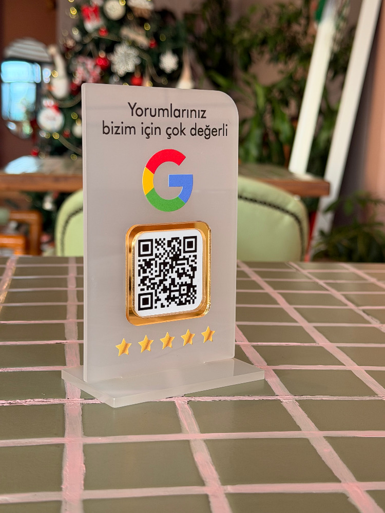 Google Yorum QR Stant 9cm x 14cm