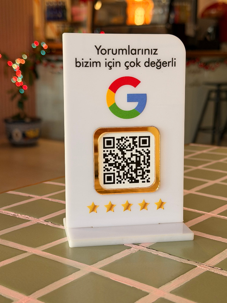 Google Yorum QR Stant 9cm x 14cm
