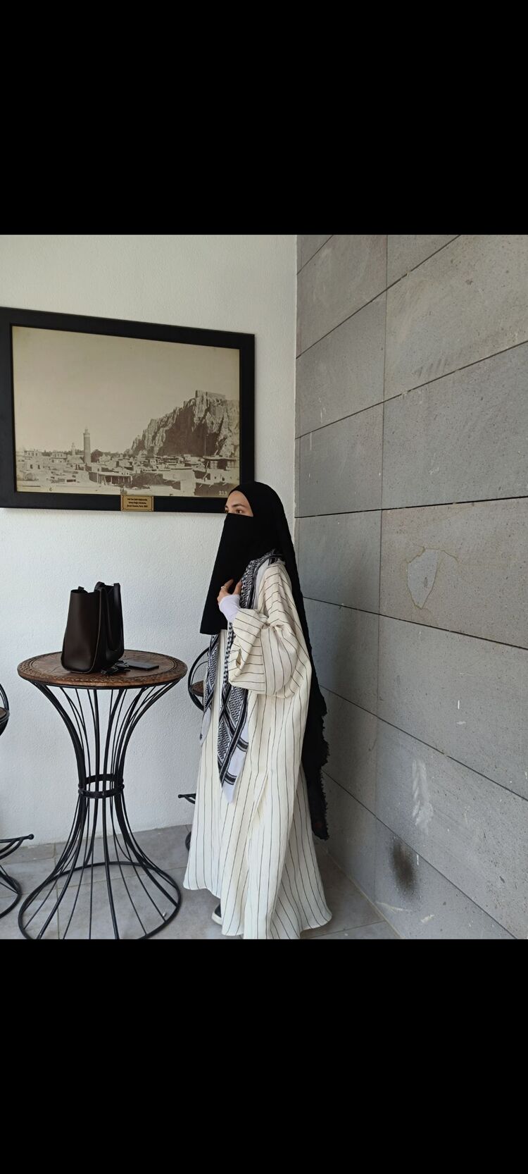 modal çizgili abaya 