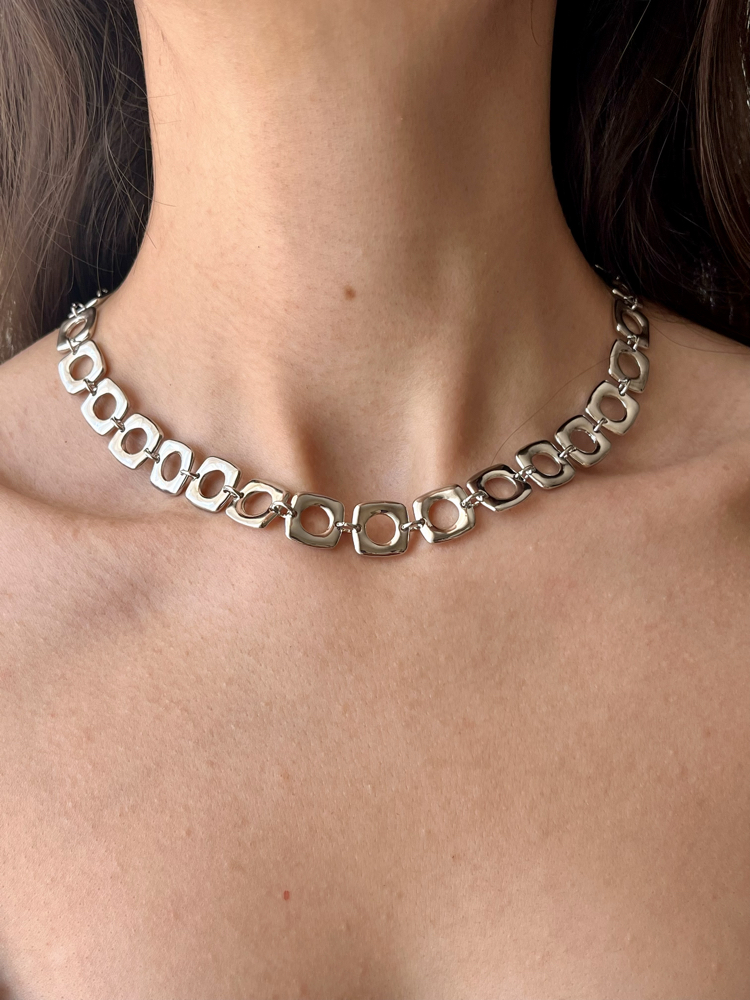 Silver Kare Form Kolye