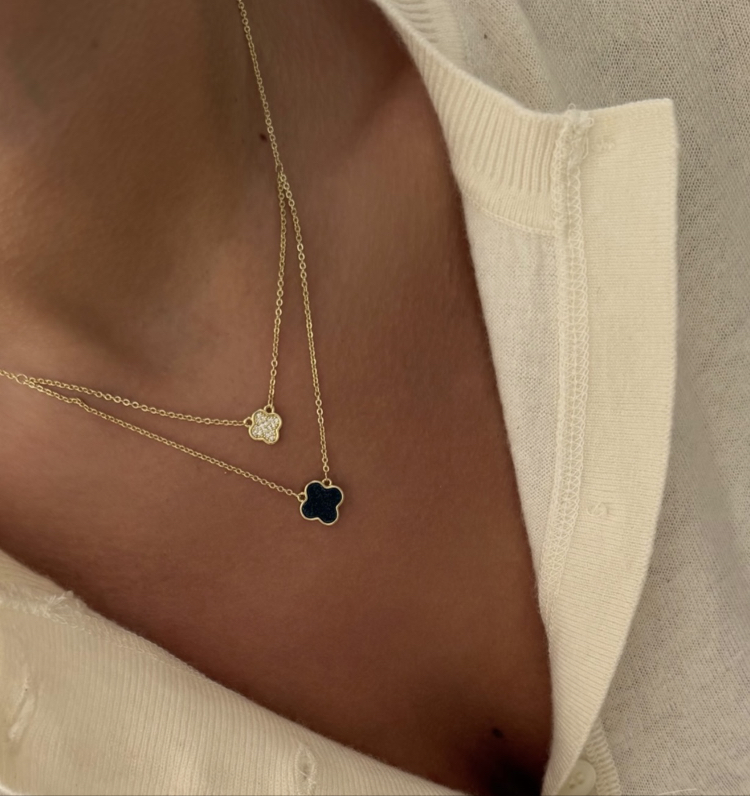 Gold ikili marka model Yonca kolye
