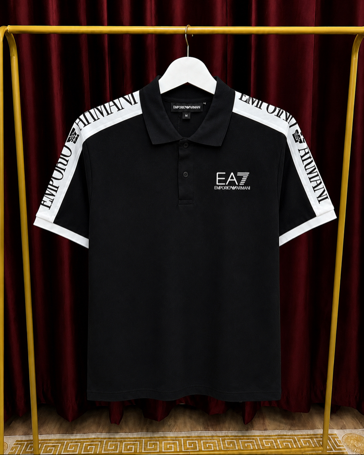 Emporio Armani Şerit Detaylı Polo Yaka