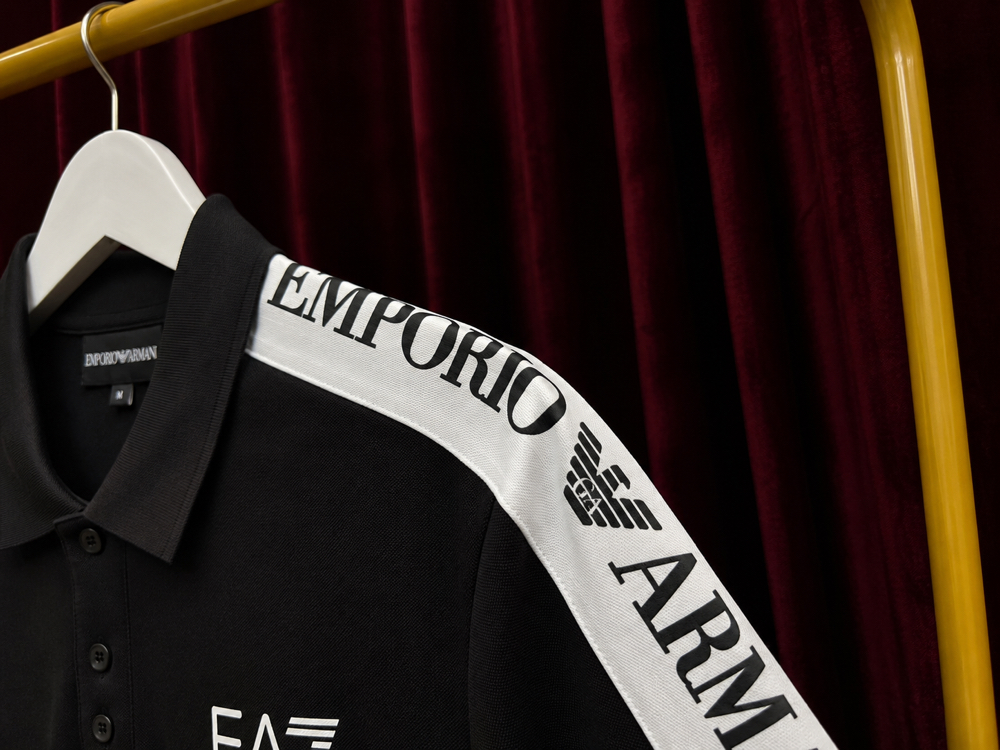 Emporio Armani Şerit Detaylı Polo Yaka