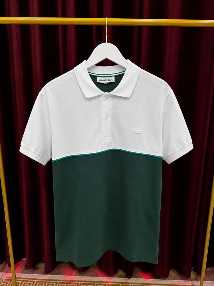 Lacoste Premium Polo Yaka Yeşil Beyaz