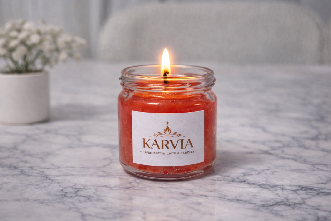 Karvia Dekoratif Mum – MİNİ 40 cc | Cam Kavanoz | Koku ve Renk Seçenekli Mum