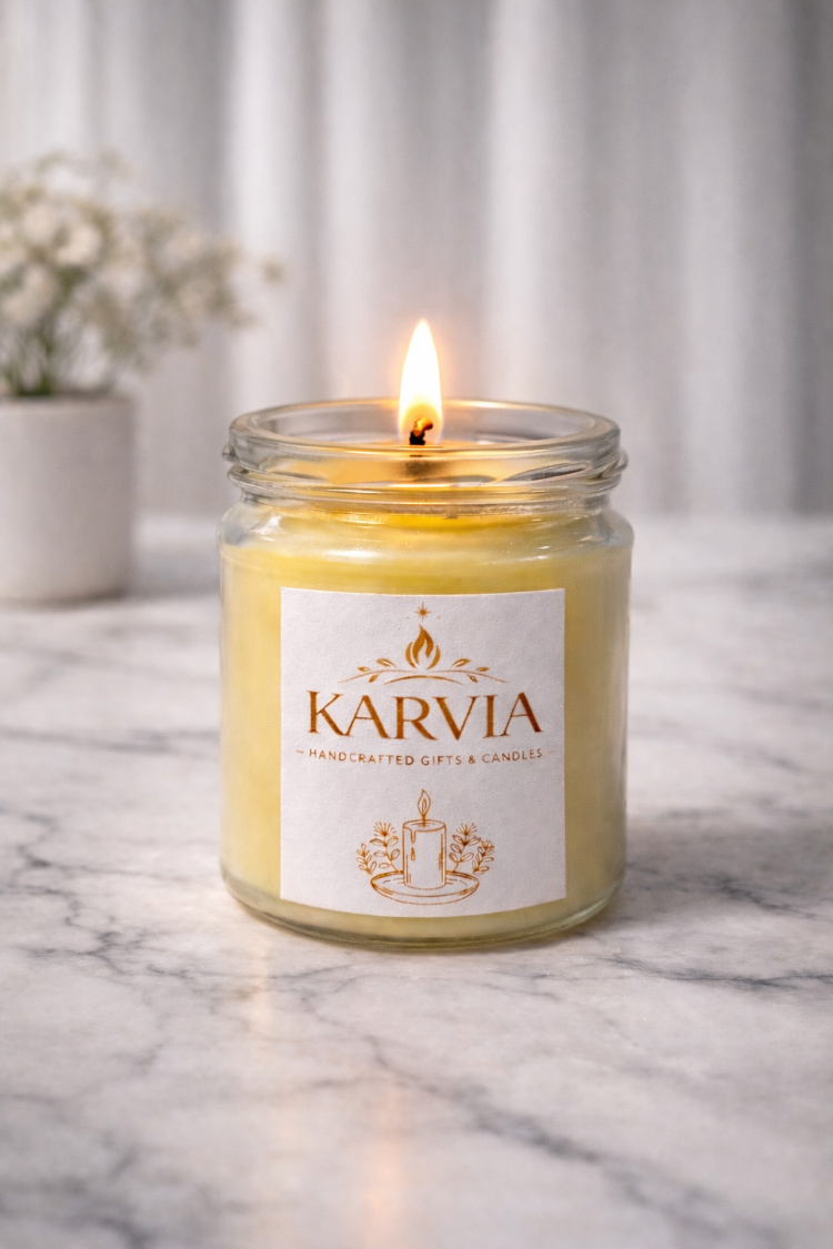 Karvia Dekoratif Mum – LUXE 210 cc | Cam Kavanoz | Koku ve Renk Seçenekli Mum