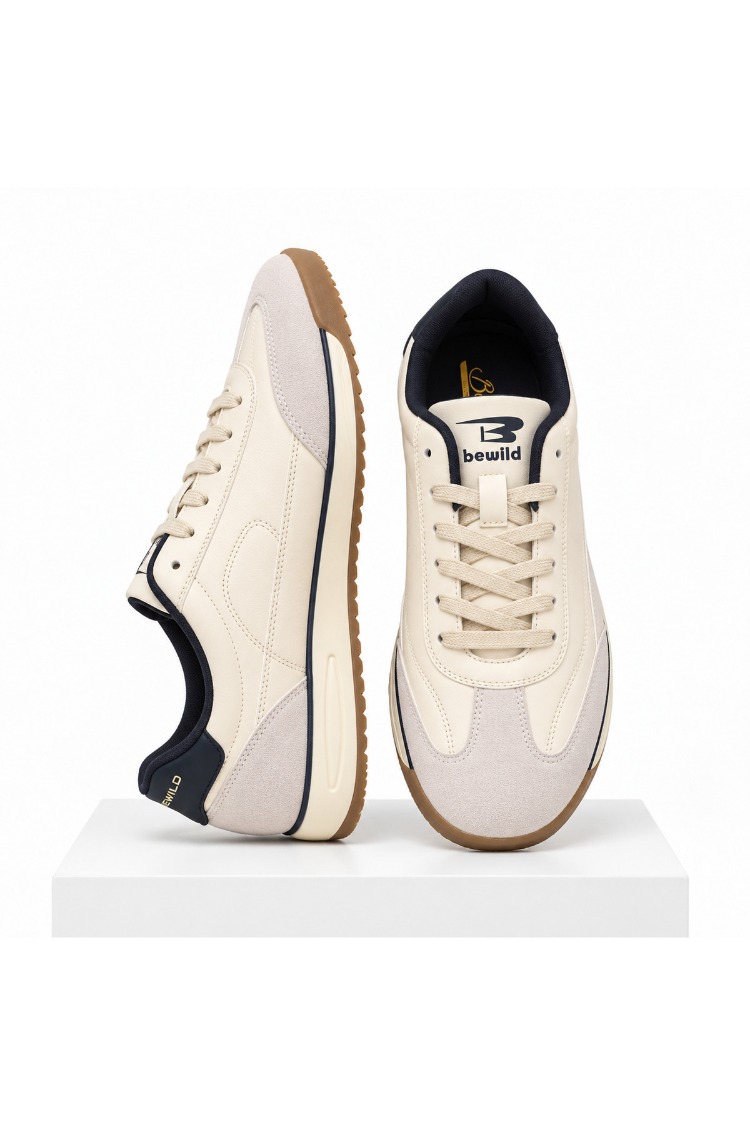 Retro Koşu Sneaker (Ekru/Bej)