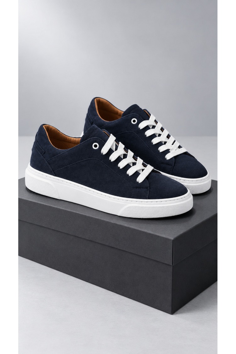 Lacivert Süet Görünümlü Sneaker