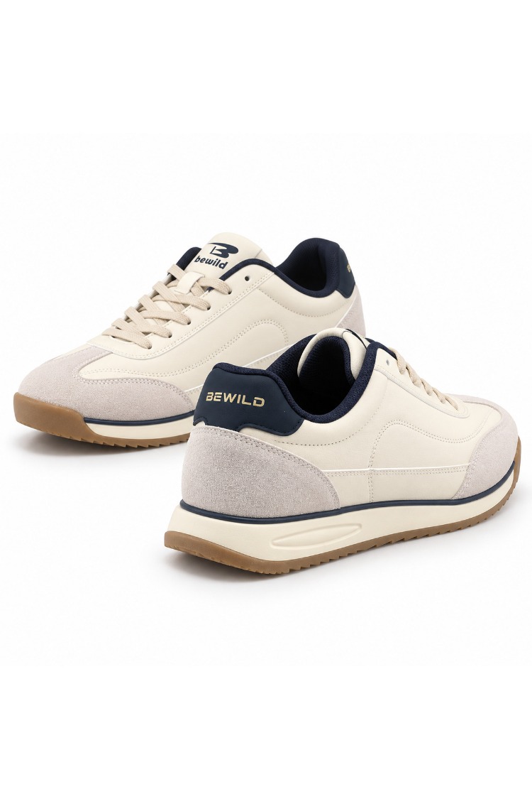 Retro Koşu Sneaker (Ekru/Bej)