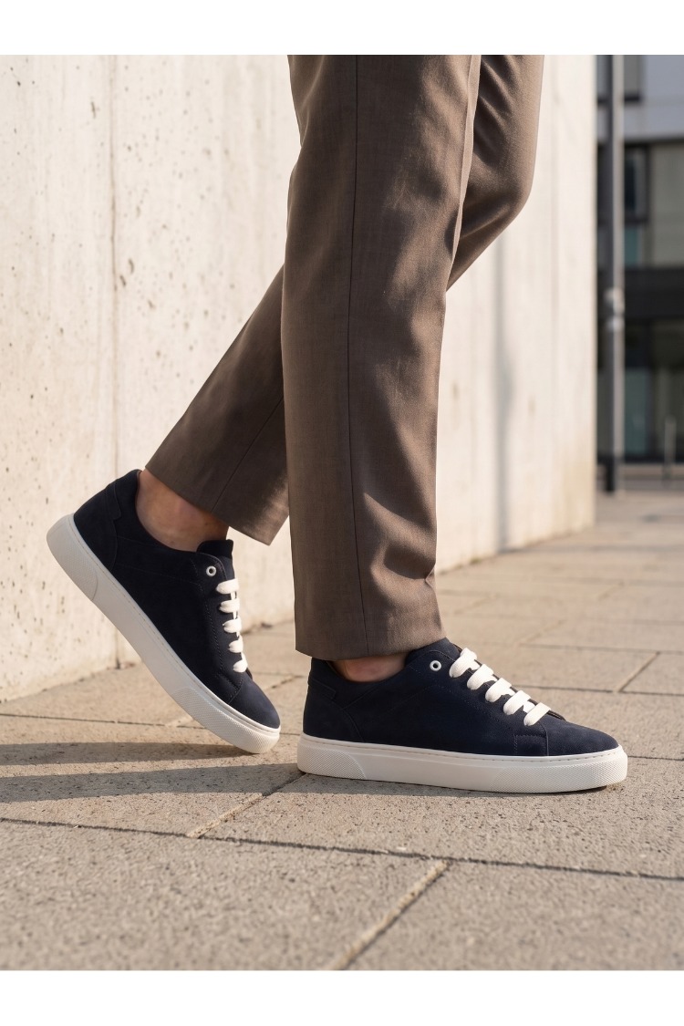 Lacivert Süet Görünümlü Sneaker