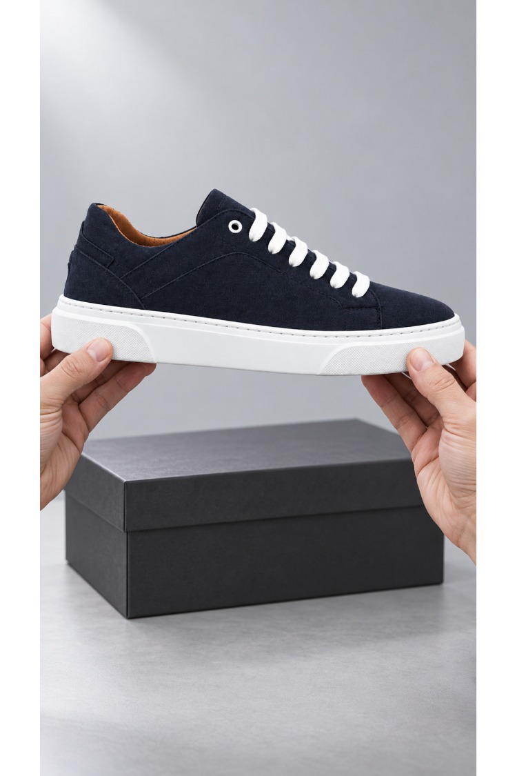 Lacivert Süet Görünümlü Sneaker