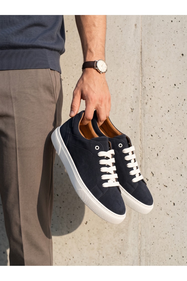 Lacivert Süet Görünümlü Sneaker