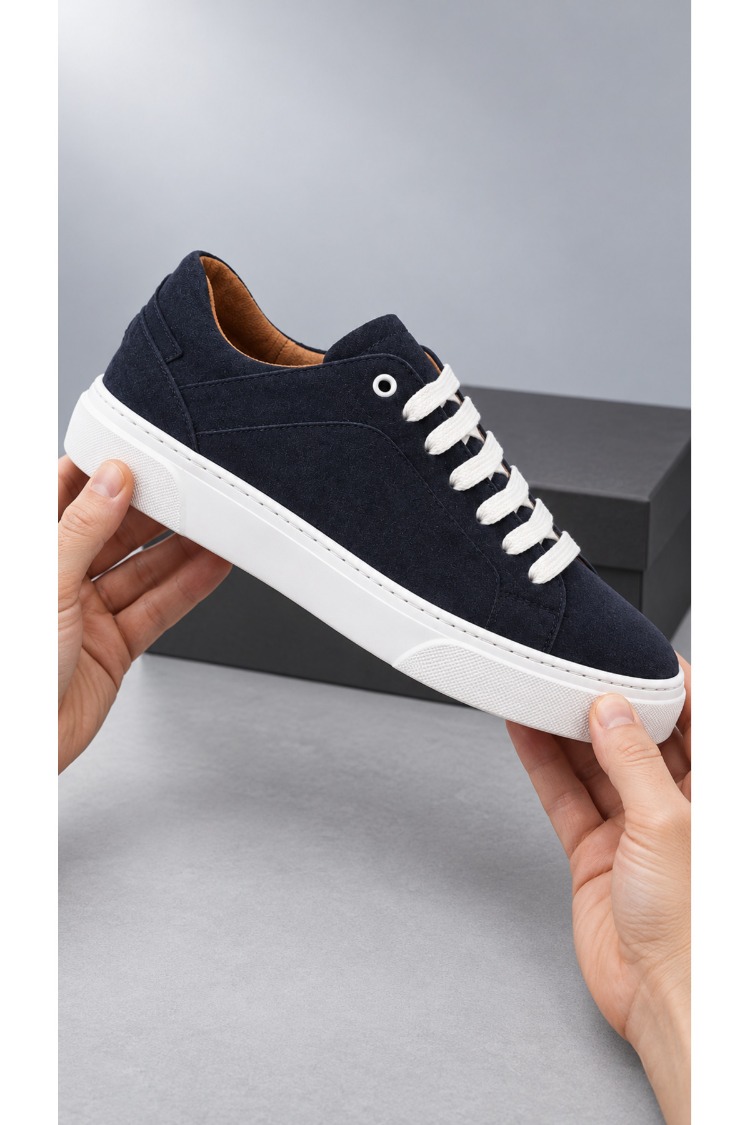 Lacivert Süet Görünümlü Sneaker