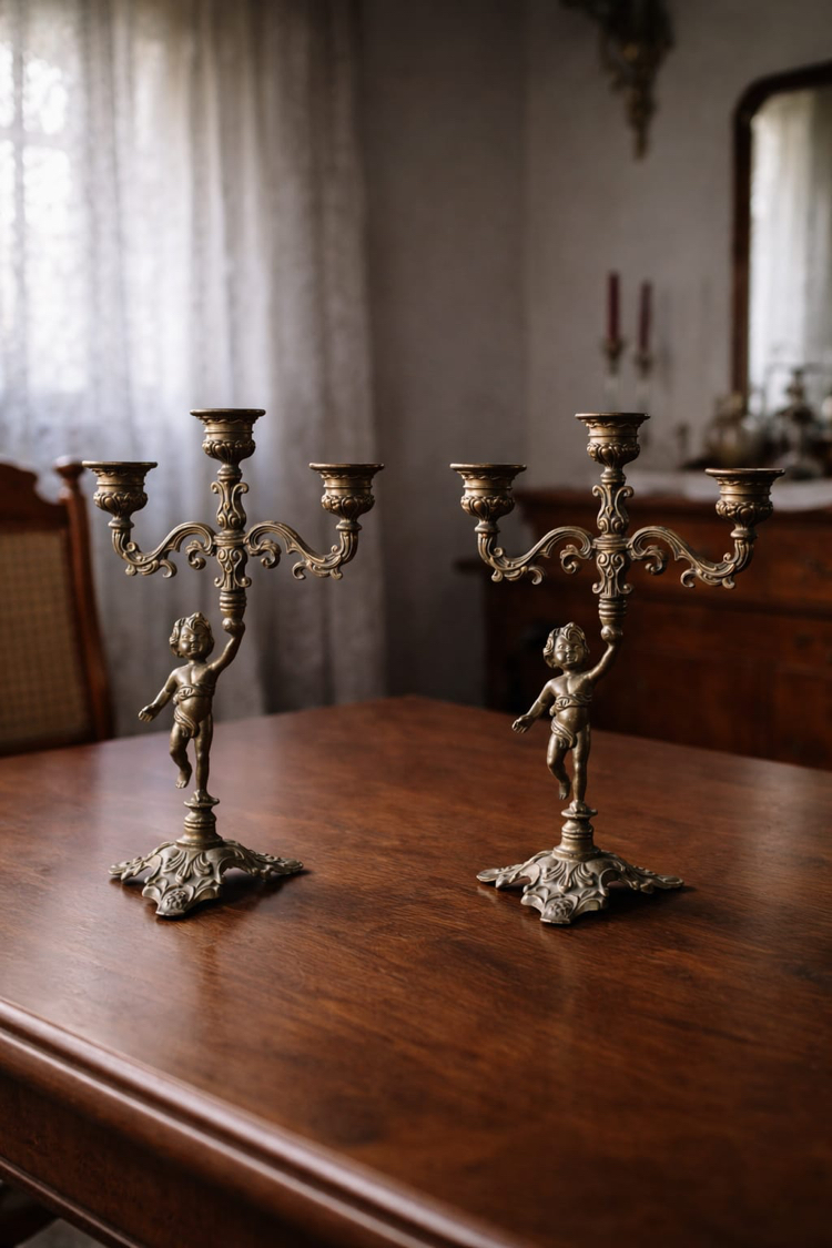 Bronz 3 Kollu Şamdan 