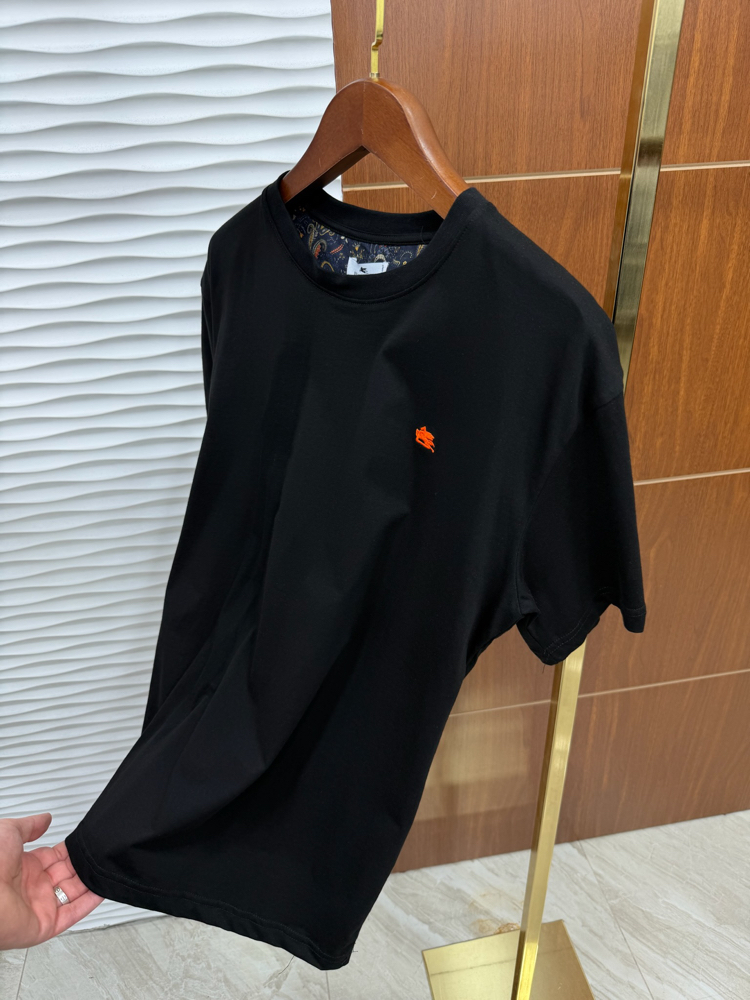 Etro Basic Logo İthal Siyah Tişört