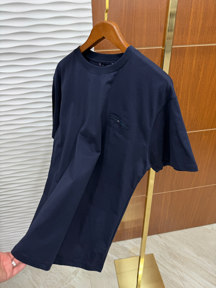 Tommy Hilfiger Basic Word İthal Lacivert Tişört