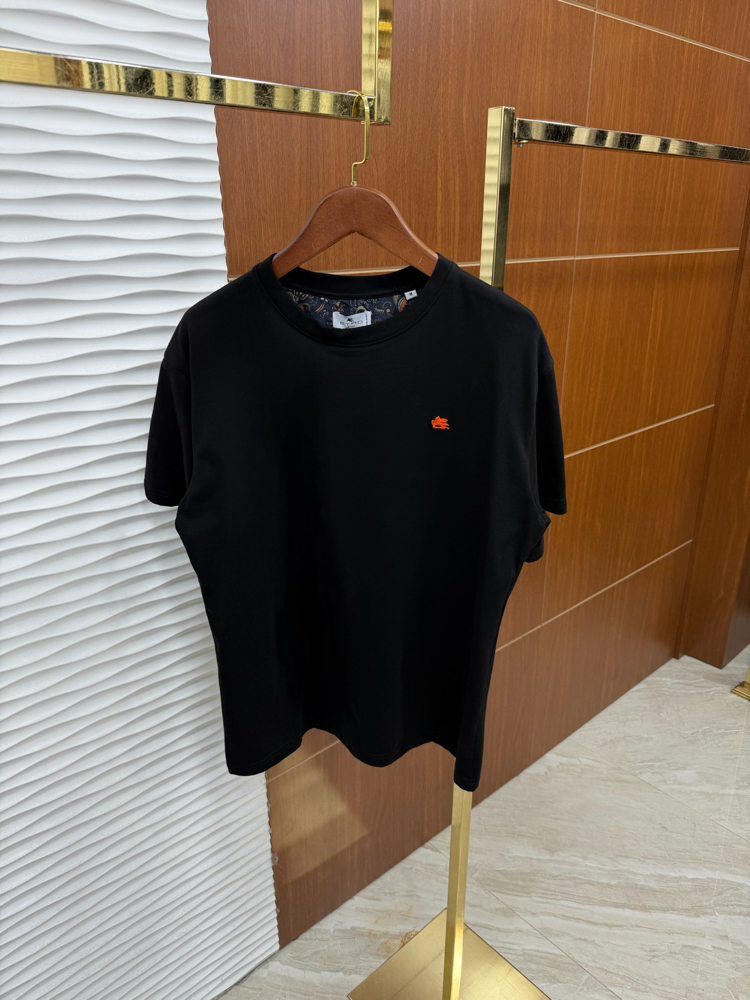 Etro Basic Logo İthal Siyah Tişört