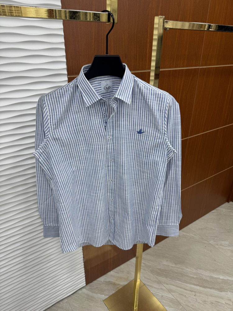 Beymen Club Mavi/Beyaz İthal Gömlek