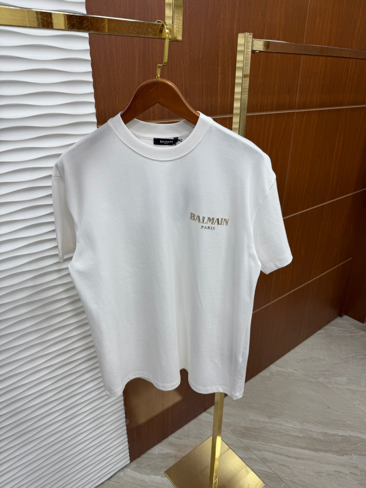 Balmain Paris Gold Logo İthal Tişört