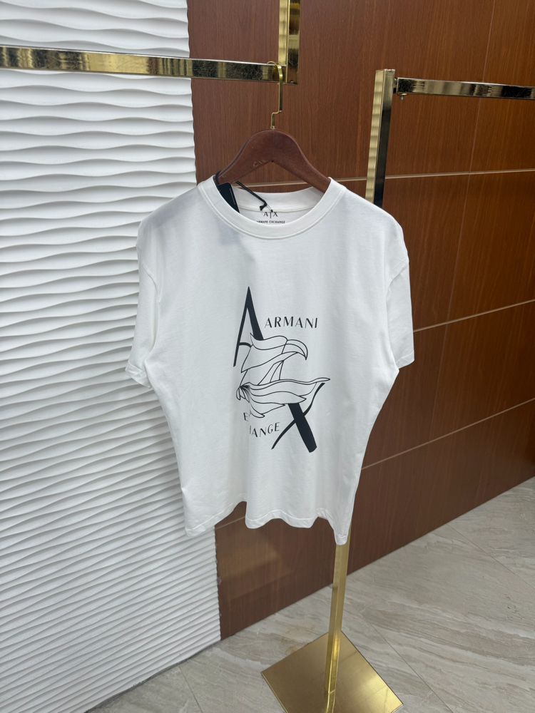 AX Kanat Baskılı İthal Beyaz Tişört