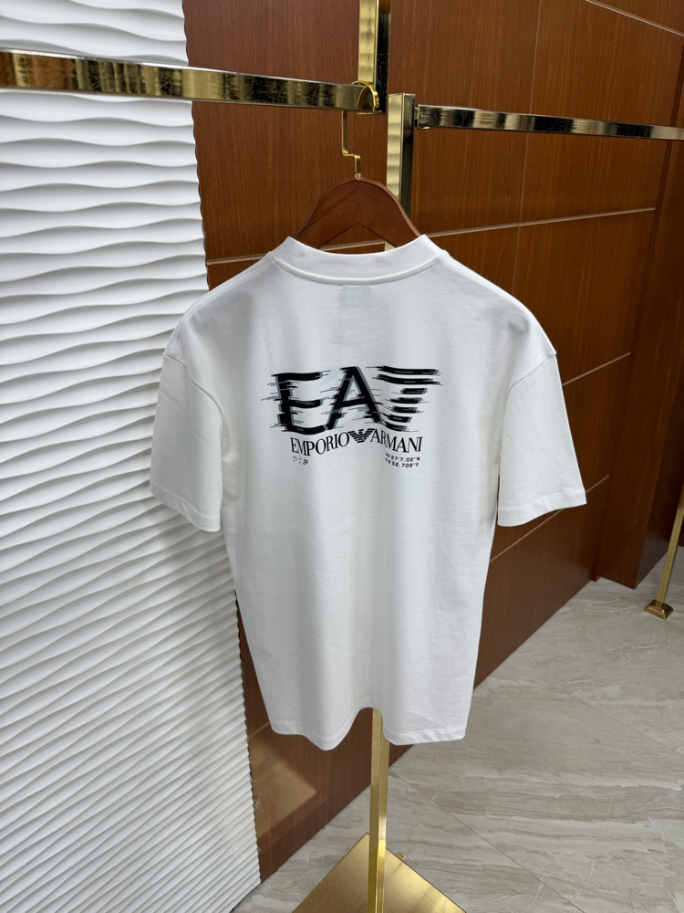 EA7 Sırt Baskılı Beyaz İthal Tişört