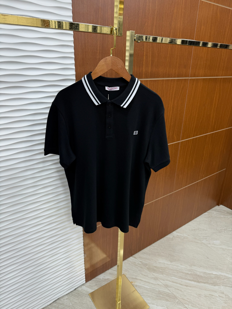 Valentino Yaka Çizgili İthal Polo Yaka