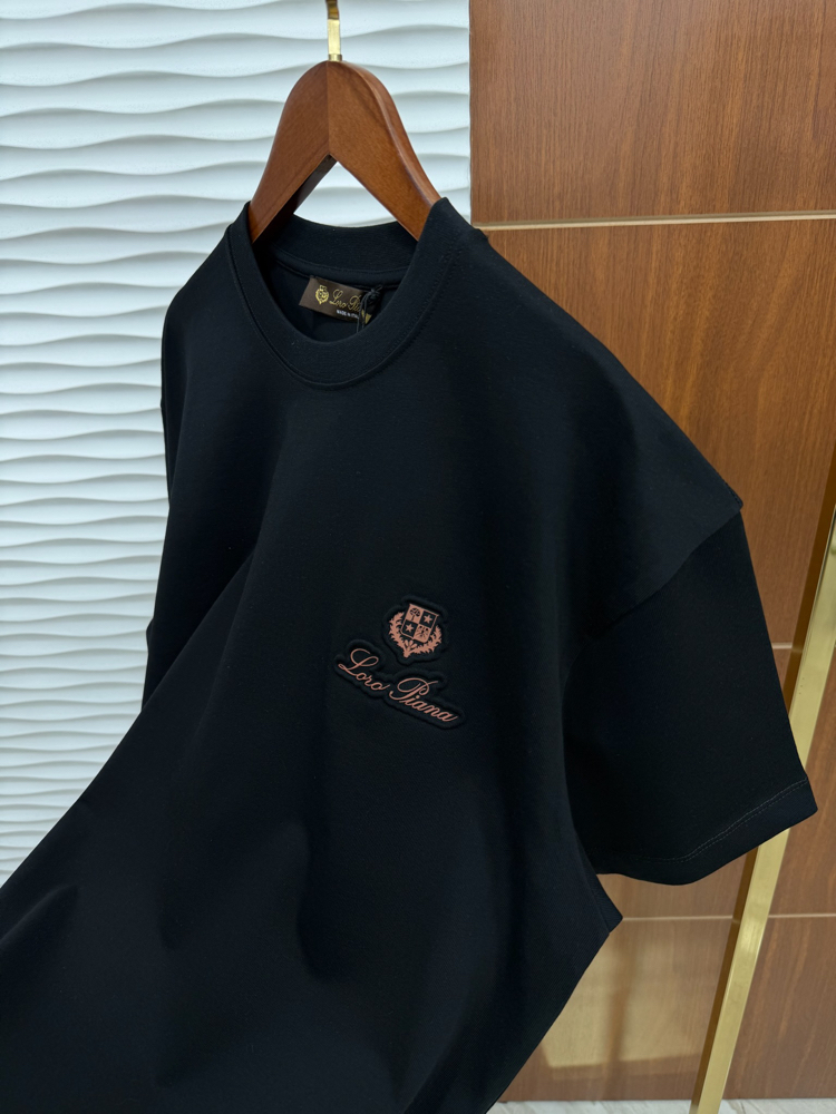 Loro Piana Basic Siyah İthal Tişört