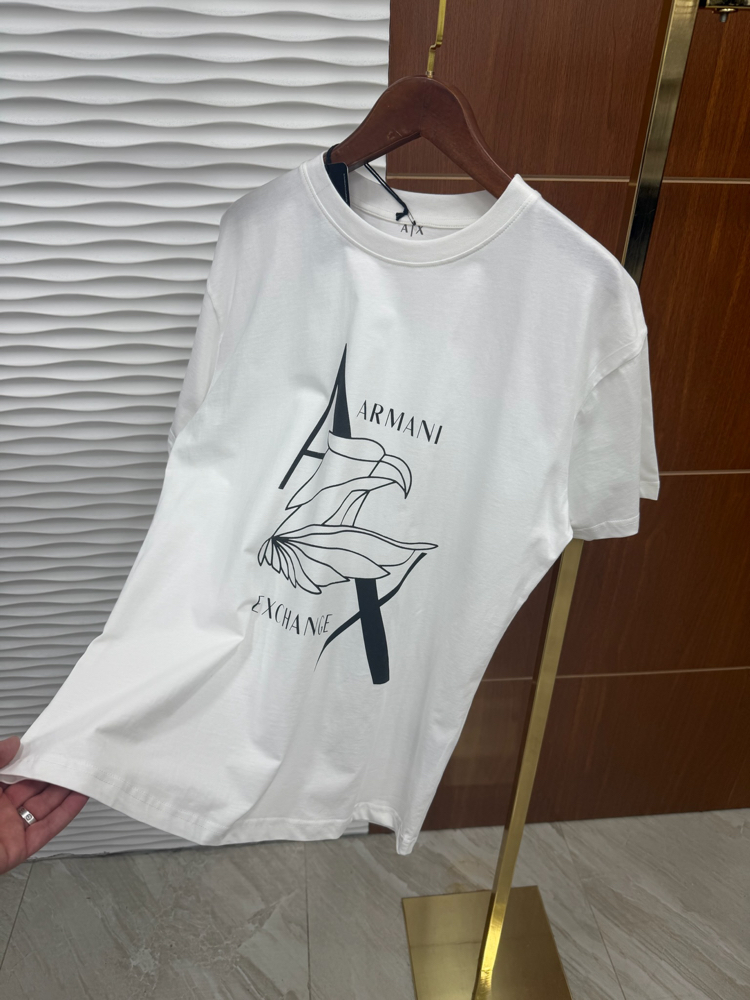 AX Kanat Baskılı İthal Beyaz Tişört