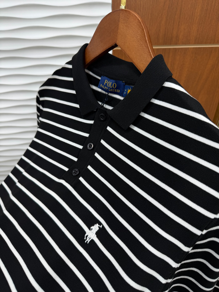 RL Siyah/Beyaz İthal Polo Yaka