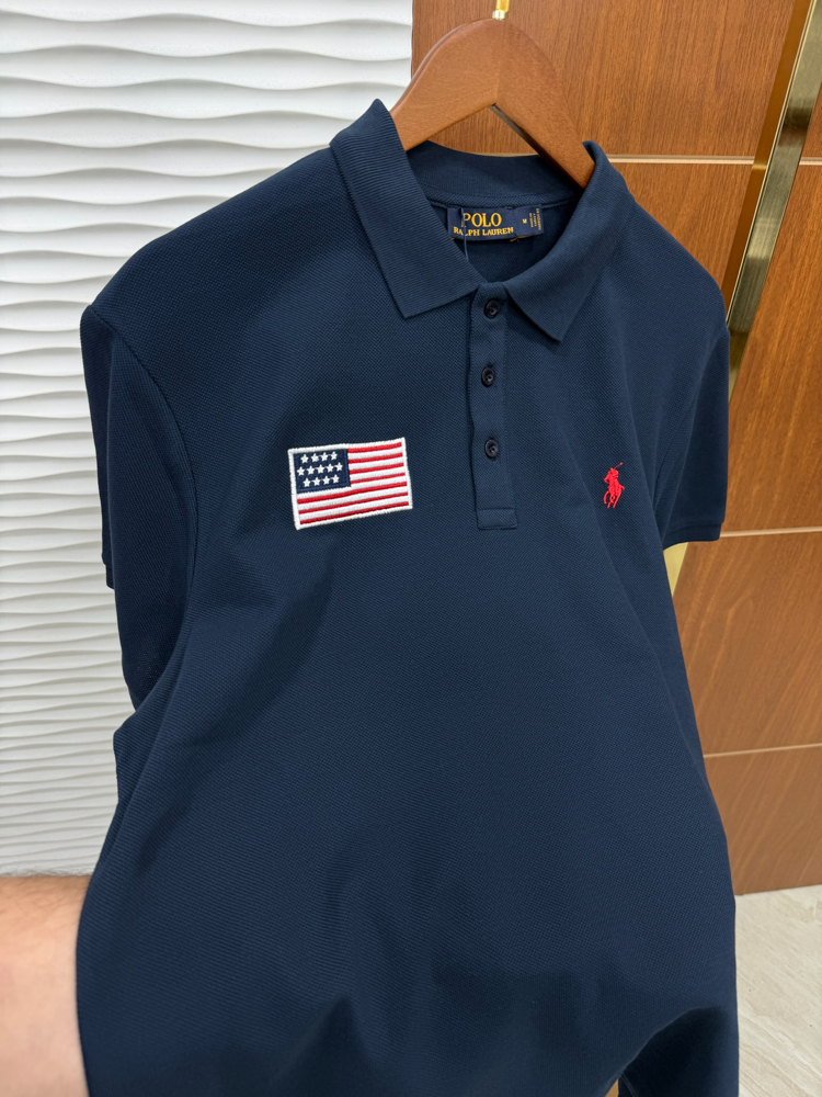 RL Lacivert ABD Nakışlı İthal Polo Yaka