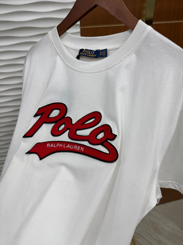 RL Kırmızı Polo Patch Beyaz İthal Tişört