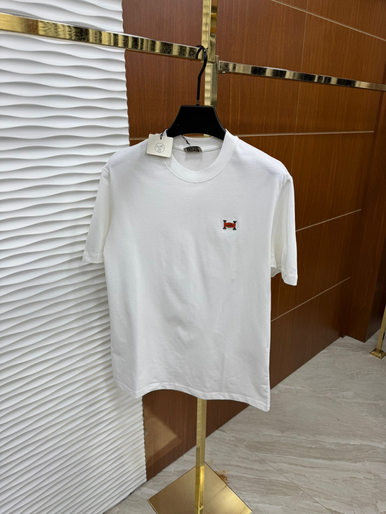 Hermes Metal Logo Beyaz İthal Tişört