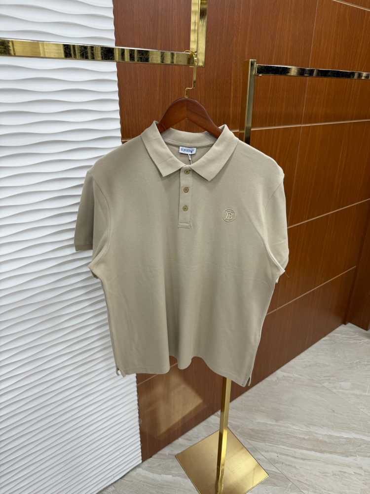 Burberry Basic Bej Polo Yaka 