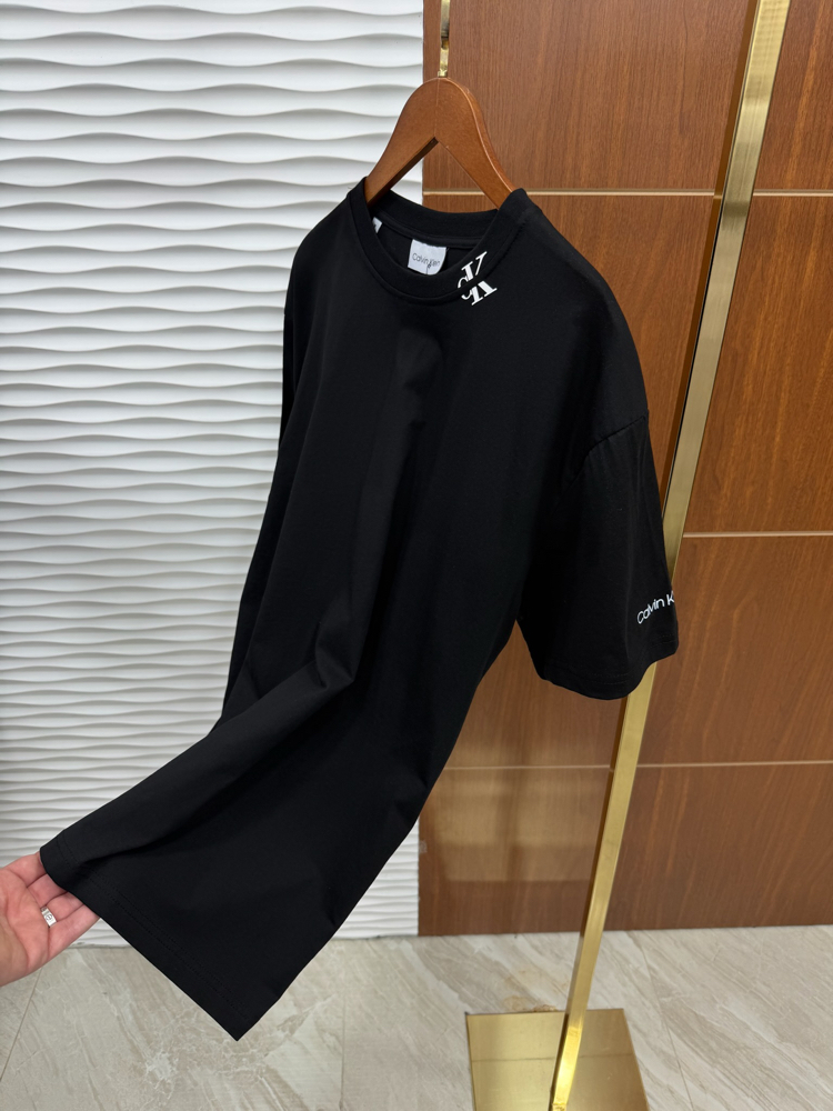 Calvin Klein Yaka Baskılı Siyah İthal Tişört