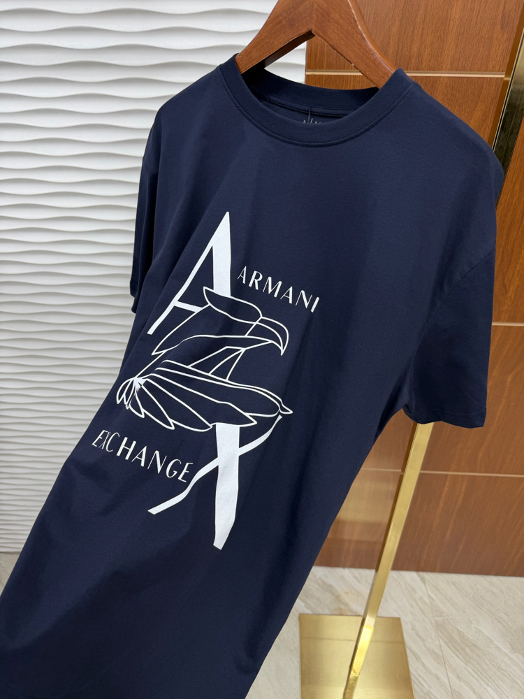 AX Kanat Baskılı İthal Lacivert Tişört
