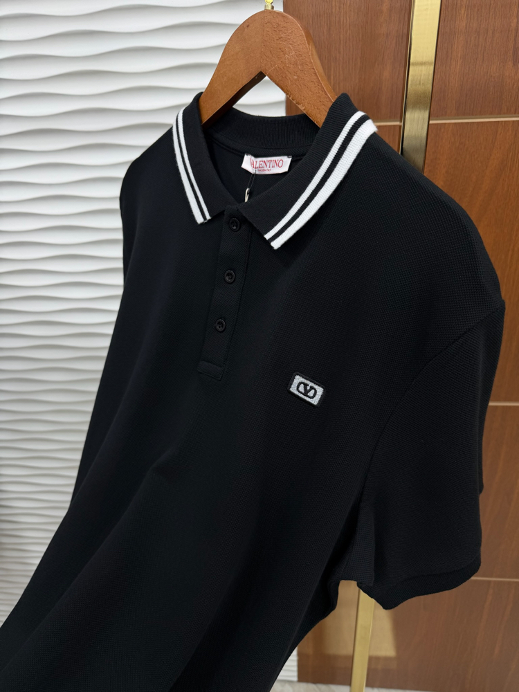 Valentino Yaka Çizgili İthal Polo Yaka