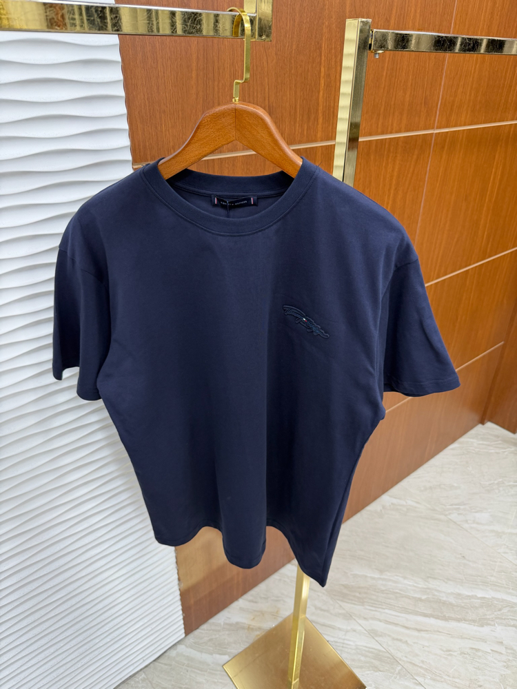 Tommy Hilfiger Basic Word İthal Lacivert Tişört