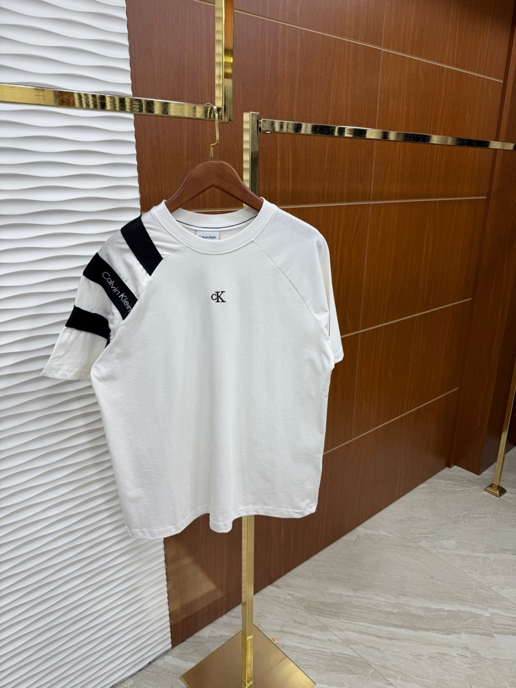 Calvin Klein Omuz Parçalı Beyaz İthal Tişört